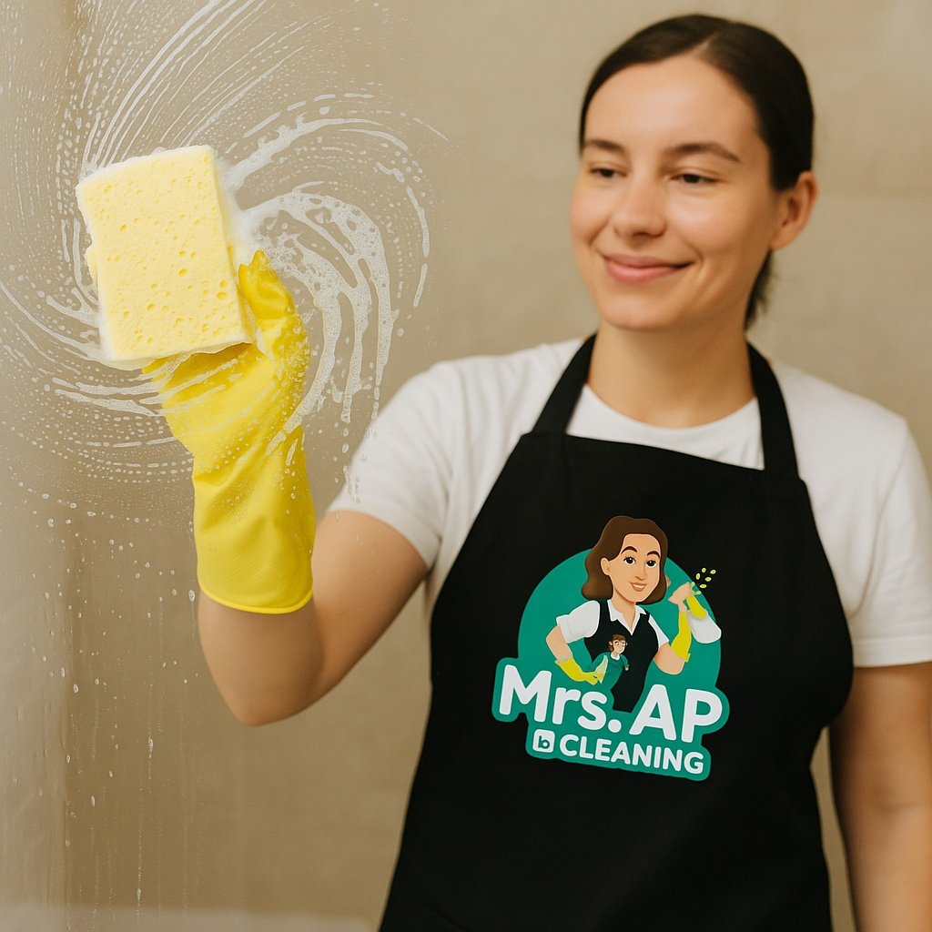 Cleaning professional holding supplies
